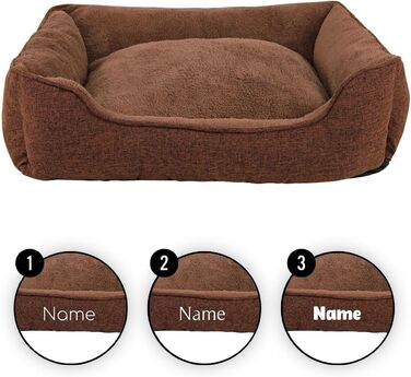 М'яке ліжко для собак та котів Lionto знімний чохол, 110x80 см, коричневе, з антиковзким дном