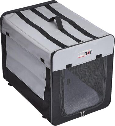 Karlie Smart Top Plus Faltbox - складана переносна переноска для котів, 64 x 46 x 53 см, чорний/сірий