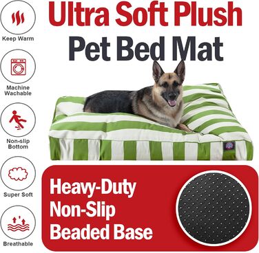 Велике лежак для собак Majestic Pet прямокутний, XL, 127x107x13 см, салатовий, знімний, зручний, неслизький, для дому