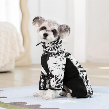 Флісовий теплий зимовий костюм для собак маленьких та середніх порід. Теплий флісовий комбінезон для собак, підходить для холодної погоди. Костюм-піжама, теплий зимовий одяг для цуценят. Білий колір.