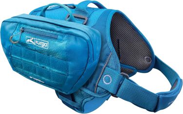 Фляга для собак Kurgo RSG, знімний чохол, сумісна з MOLLE, кріплення для службового нашийника, блакитна. Один розмір підходить для всіх (сумка на сідло, чорна)