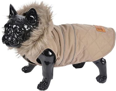 Зимова куртка для собак Antel з капюшоном, тепла собача куртка, одяг для собак (Бежевий, S)