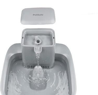 Автоматичний поїльник PetSafe Drinkwell 7,5 л для собак і котів, подвійна фільтрація, BPA-вільний пластик, сірий