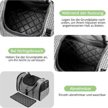 Транспортна сумка для собак та котів TAIKURA, переноска для тварин, дихаюча, з плечовим ременем та кишенями, до 5 кг (40x26x20 см)