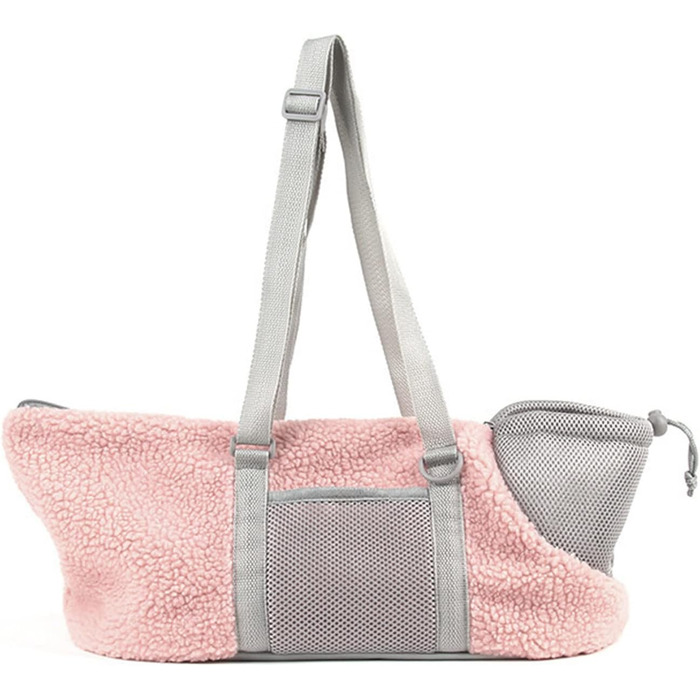 SIQITECH Сумка-переноска для собак та котів, тепла зимова, регульований ремінь, для тварин до 4 кг, рожева