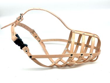 Шкіряна нашоломка для Бультер'єрів та собак з короткою мордою L&J Pets (BT0, Natural)