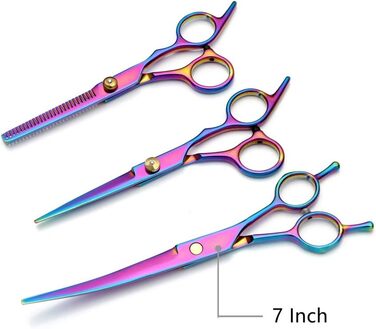 Набір професійних ножиць для грумінгу собак та котів: ножиці для вирівнювання, ножиці з прямим лезом, гребінець для догляду за шерстю