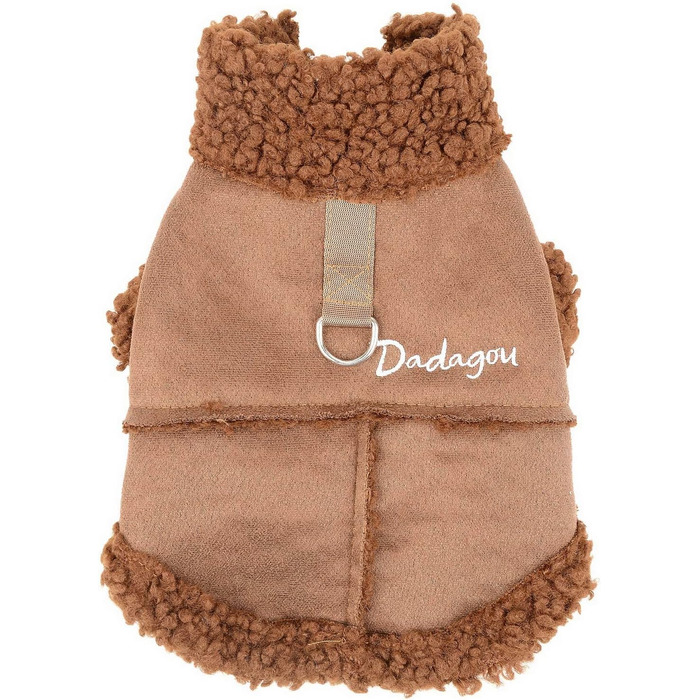 Зунеа Зимовий теплий одяг для собак - тепла куртка для маленьких собак, флісова жилетка для цуценят, теплий одяг для чихуахуа та йоркширських тер'єрів (L, коричневий)