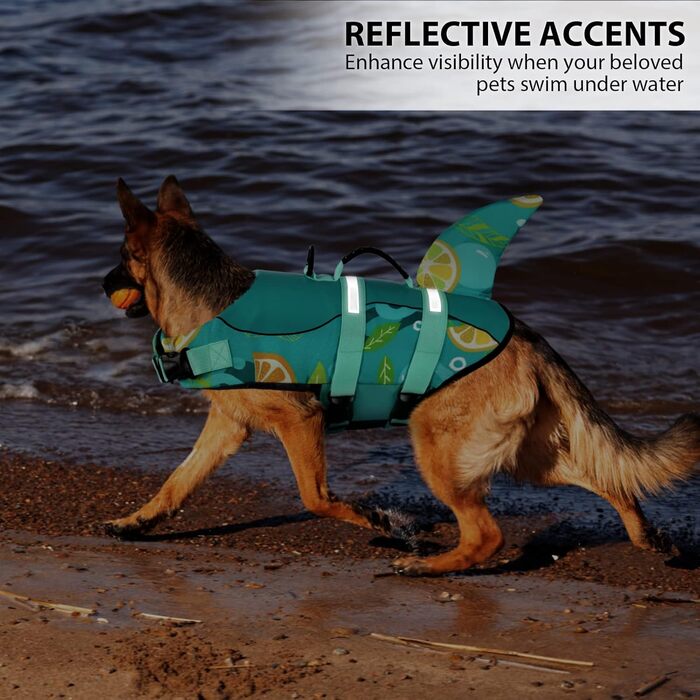 Жилет рятувальний для собак Queenmore, регульований, для середніх та великих собак, з високою плавучістю та міцним ручним тримачем