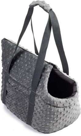 Сумка-переноска для собак та котів (Minky), сіра, S, до 5 кг, 34 x 22 x 26 см