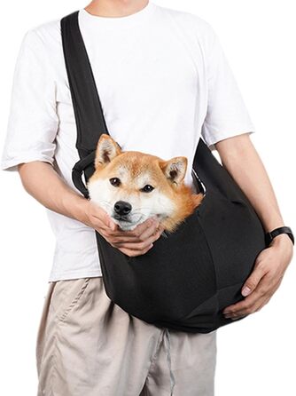 Сумка-переноска для собак маленьких порід Yjkedfh | Сумка для тварин з регульованим ременем, чорна