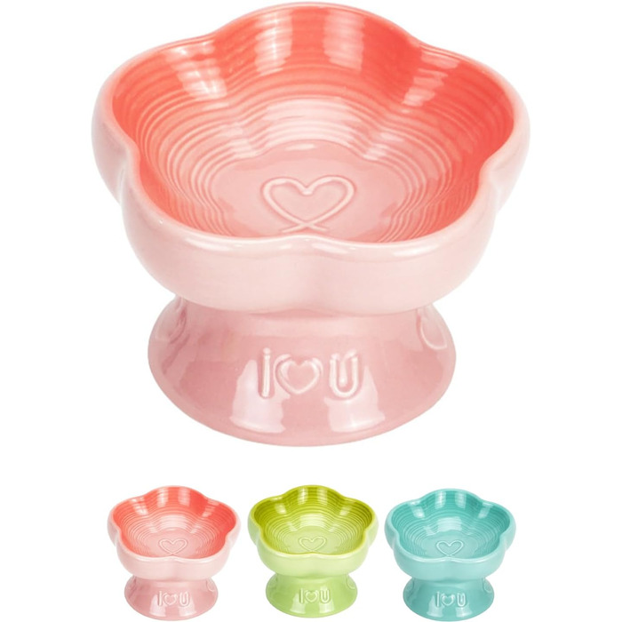 Антишвидкісний набір для собак, миска для їжі для котів та маленьких собак, керамічна миска (Morgenblüte) (Sanfte Liebe)