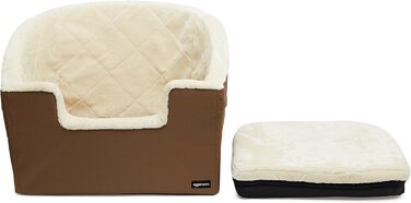Підвищений автокрісло для тварин Amazon Basics, велике, 45,7 x 55,8 x 40,6 см (світло-коричневе)