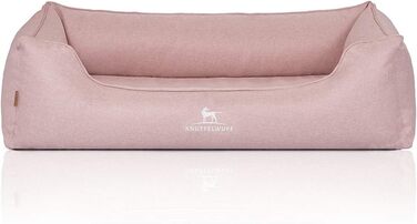 Ортопедичне собаче ліжко Knuffelwuff Luisa з велюру, Sunshine Edition XL, 105 x 75 см, рожеве. Знімний, пральний чохол. Для великих, середніх та малих собак. Розміри: 105 x 75 x 25 см.