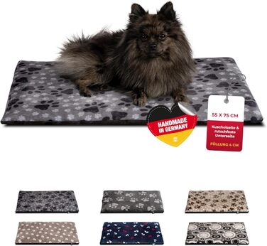 Килимок для собак S (55x75 см) – неслизький та затишний, з наповнювачем 3 см – ідеально для дивану, авто та переноски – дизайн 