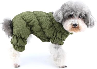Зимовий теплий комбінезон для собак, водонепроникний, з флісовою підкладкою, для маленьких порід (Йоркширський тер'єр, Чихуахуа), XL, зелений