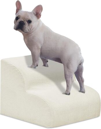 Сходинки для собак: 4 сходинки, для високих ліжок та диванів, з антиковзким покриттям, знімний чохол, фіолетовий (2-ступеневі, фліс, бежевий)