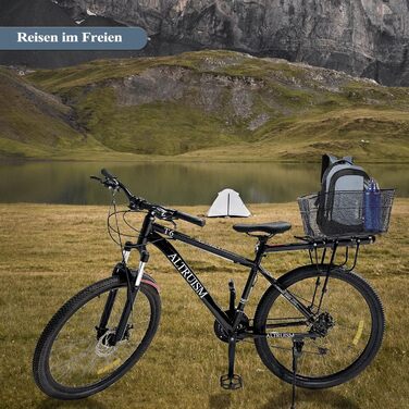 Металевий задній кошик для велосипеда, великий, стабільний, з аксесуарами для монтажу. Підходить для собак, покупок, пікніків, шкільних рюкзаків. Модель L2