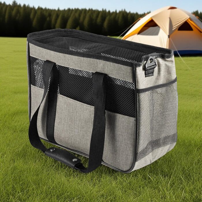 Сумка-переноска для собак та котів Ruwshuuk: багатофункціональна, зручна для прогулянок, подорожей та відпочинку на природі (сіра)