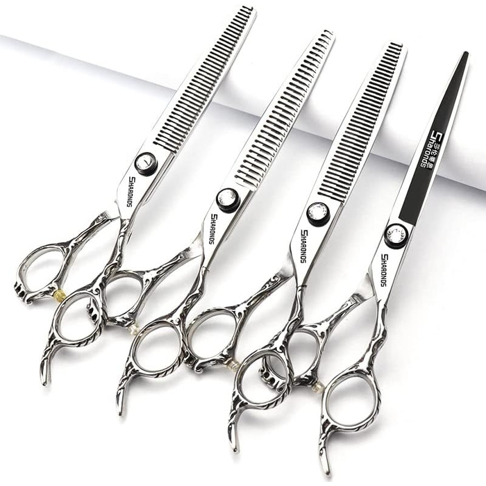 Набір професійних ножиць для перукарів з індивідуальним дизайном (7 дюймів, 4 шт.)