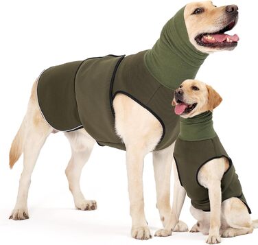 Заспокійливий жилет для собак Heywean з капюшоном та захистом вух, антистресовий, XL, оливковий