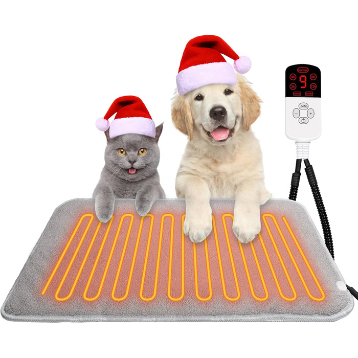 Кішечковий/Собачий нагрівальний килимок TEOV 60x90 см, регулювання температури 20-55°C, таймер, водонепроникний