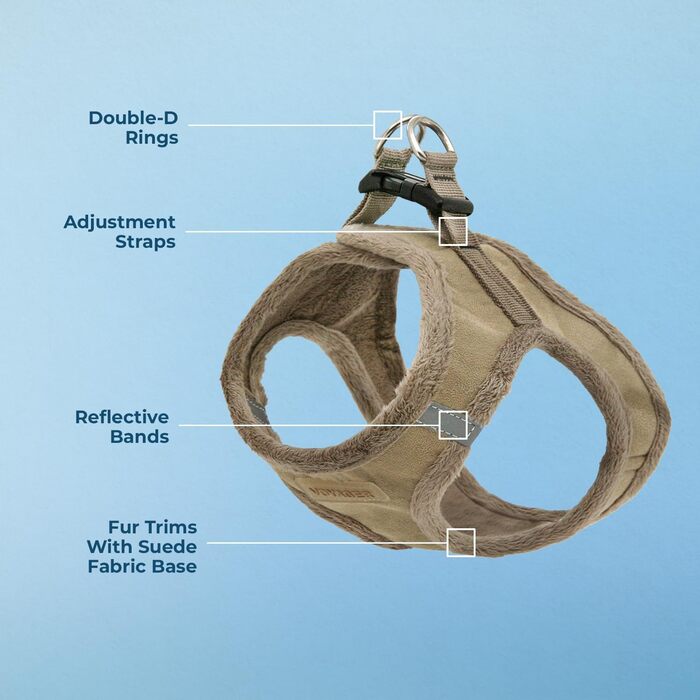 Нагрудник для собак Voyager Step-In з м'якого плюшу, розмір S (37-40 см) - Latte, Best Pet Supplies