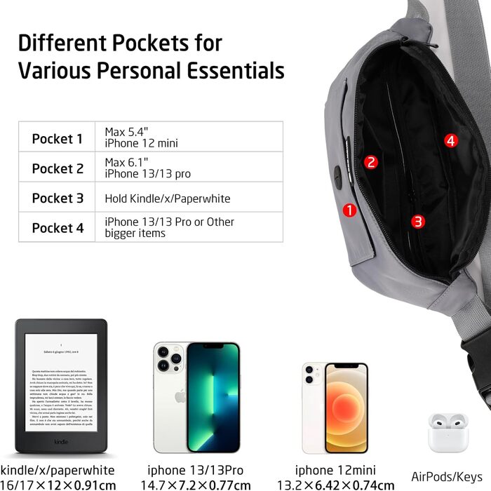 Сумка для собак з відділенням для ласощів та контейнером для відходів, поясна/животна сумка, сіра (нейлон), 12.2 x 12.2 x 5.71 см