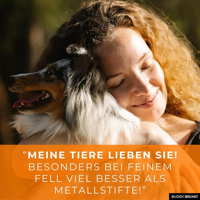 Щітка для собак з довгою шерстю - 100% натуральна щетина, Made in Germany. М'яка щітка для видалення підшерстка, розплутування та вирівнювання без вискубування. Змащений дерев'яний грифель FSC® + додатковий засіб для чищення щітки