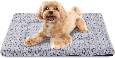 Ортопедичне ліжко для собак BVAGSS, миюча підстилка для собак, плюшева подушка для собак. М'яке та тепле ліжко для собак маленьких, середніх та великих порід, з неслизьким дном. Розмір 60x45 см, колір Blue Star