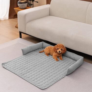 Чохли для дивану LiveGo для домашніх тварин, килимки для лежанок собак, знімні, м'які, сірого кольору (90x90x12 см)