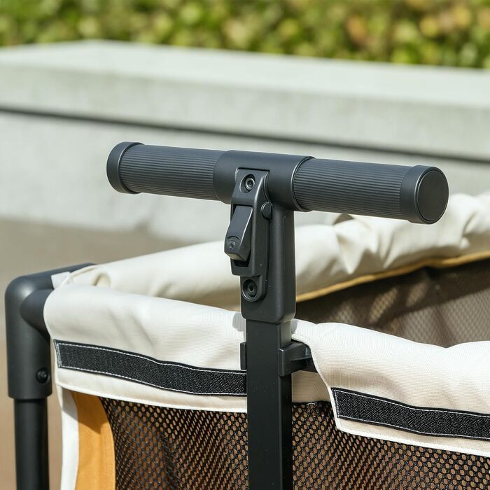 PawHut 2 в 1 візок для собак та котів, складна конструкція, до 30 кг, з подушкою, сітковими віконцями, 2 дверцятами, кишенькою для зберігання, колір коричневий