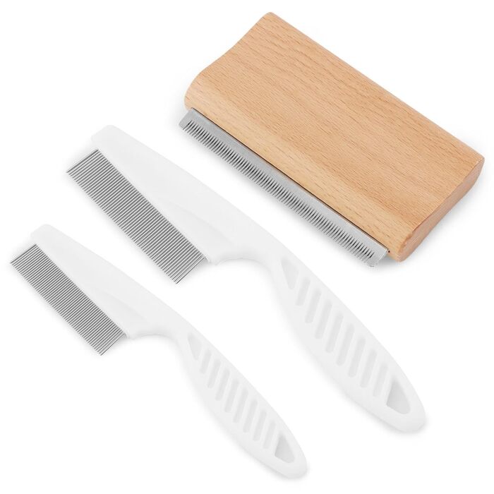 Набір з 3 щіток для вичісування шерсті собак та котів, інструмент для видалення шерсті з 2 гребінцями для собак, котів, коней, безболісне доглядове обладнання для короткої шерсті