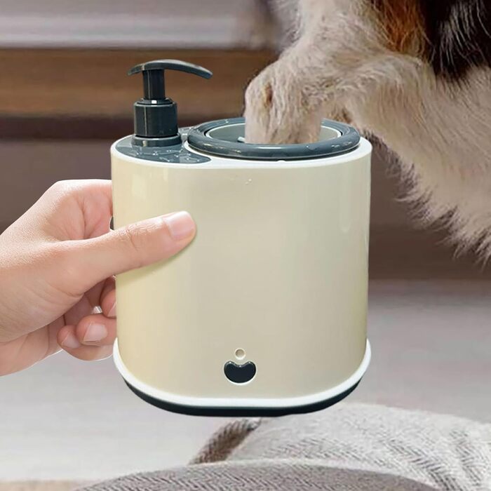 Pawclean Pro: Автоматичний очисник лап для собак та котів - 360° силіконова щітка, USB, білий/блакитний