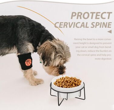 Миска для котячого корму POPETPOP з піднятою конструкцією та неслизьким дном, 14.5x8.5 см