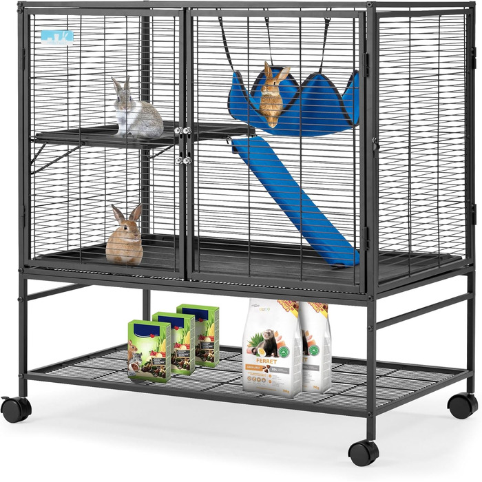 Клітка для хорягів та дрібних тварин Habutway, 2-ярусна, металева, 91x58x99 см