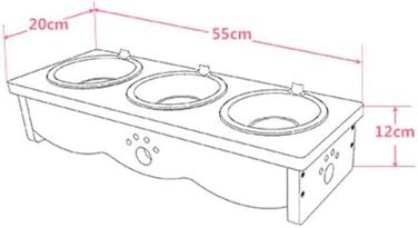 Набір мисок для котів CatS Design: кераміка та дерево, 3 шт. - годівниця для котів, миска для корму, безпечна для миття в посудомийній машині