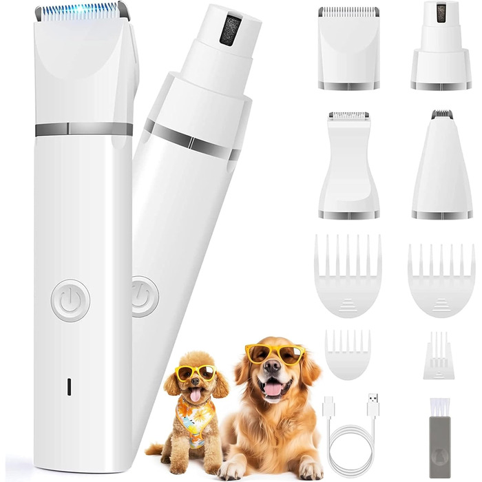 Триммер для собак Paw Trim Pro: тиха, водонепроникна машинка для догляду за лапами, очима, вухами та обличчям (набір)