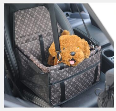 Крісло-підвищення для собак MENGQI - водовідштовхувальний, дихаючий килимок для авто, безпечний, миючий, з оксфордської тканини (колір: коричневий)