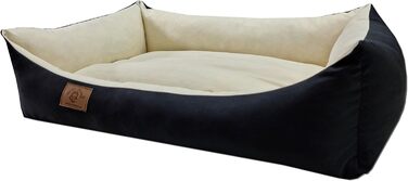 Крісло-ліжко для собак та котів Odol-Plu, 90 x 60 см, водонепроникне, чорно-бежеве