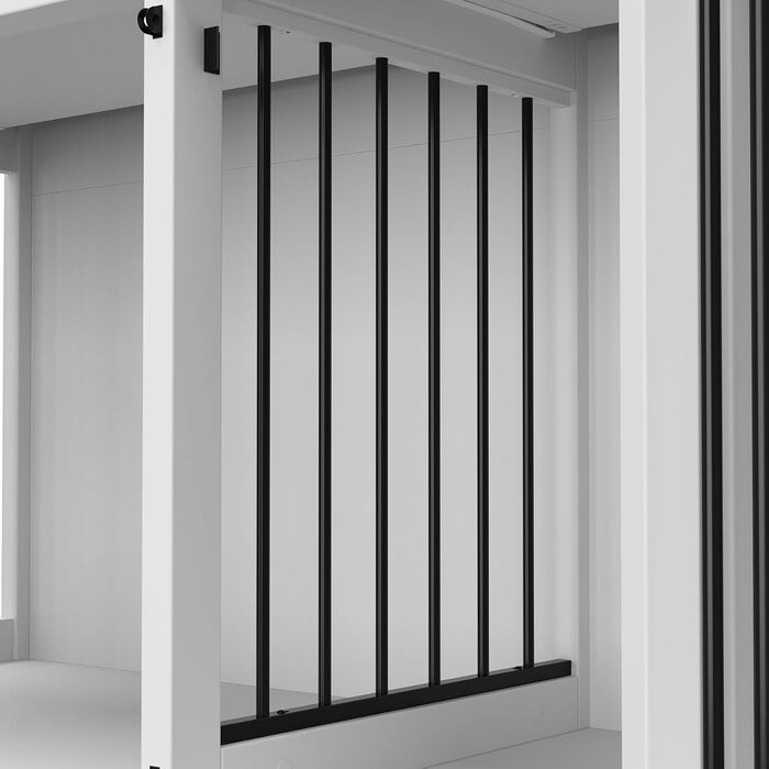 Клітка для собак з 2 ящиками та 2 дверцятами, біла та темно-коричнева, MDF, 160x60x80 см. Підходить для 2 собак