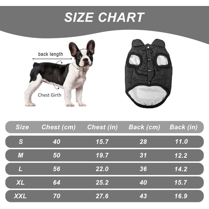 Зимовий одяг для собак Meioro: тепла куртка, жилетка, флісовий пуловер для малих та середніх собак (чорний, XL)