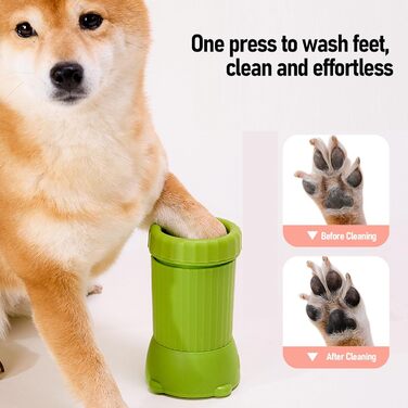 Автоматичний мийка лап для собак Oreilet, електричний пристрій для миття лап для собак і котів, портативна чаша для чищення лап для маленьких та середніх тварин (зелений)