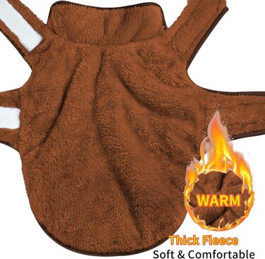 Зимовий теплий одяг для собак Malier, двосторонній, з флісу, для холодної погоди, куртка для собак, вітронепроникний, теплий, для собак, що гуляють снігом, жилет, одяг для домашніх тварин для маленьких, середніх та великих собак (Коричневий, Коричневий Me