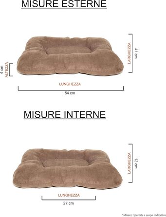 Подушка для собак та котів Gepolstert, 77x60 см, поліестер, коричнева