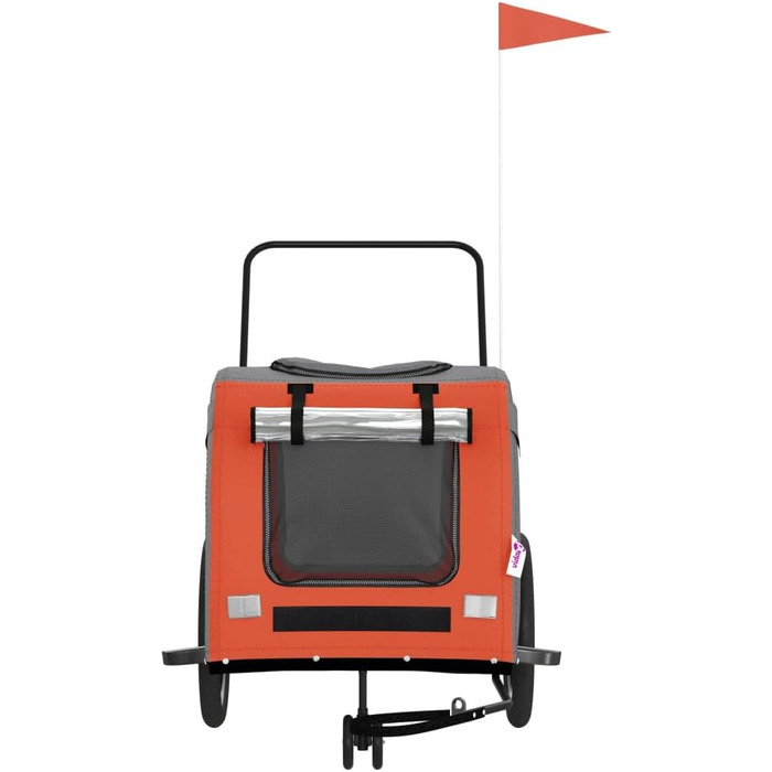 Причіп для велосипеда з собаками, помаранчевий та сірий, Oxford-тканина та метал, для собак та котів LH85839