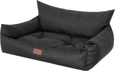 Водонепроникне ліжко для собак великих і середніх порід - диван-ліжко для собак Joker, знімний килимок, чорний колір, 64x49 см, Oeko-Tex сертифікат