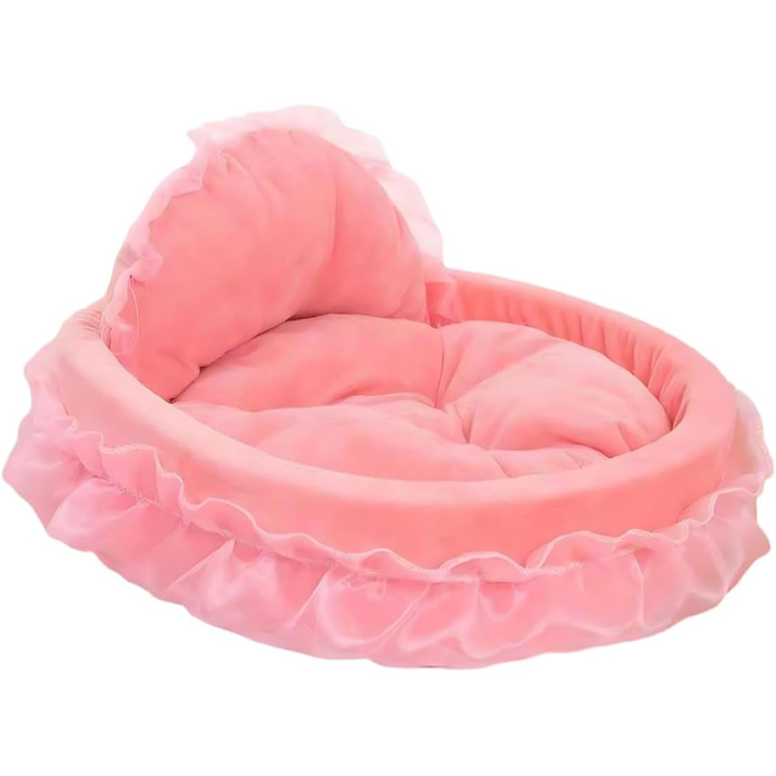 Крісло-лежанка для собак та котів Pistro Rosa Prinzessin - зручне, знімне, з антиковзною основою та мереживом