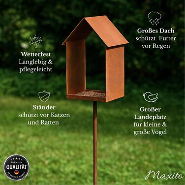 Пташник Maxito на стійкій підставці, 120 см, з металу, для саду, стійкий до погодних умов, декор для саду