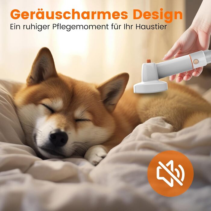 Машина для стрижки собак AIRROBO з пилососом 12000 Pa, щітка для видалення шерсті для собак і котів, тиха машинка для стрижки собак з інструментами для догляду, контейнер для пилу 1.4L, PG10 Білий